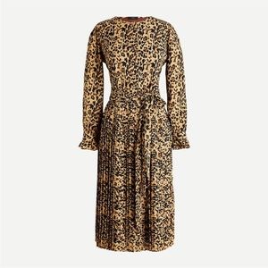 JCREW LEOPARD PLEATED DRESS